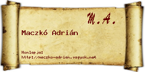 Maczkó Adrián névjegykártya